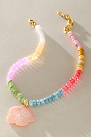 Logan Tay Pearl Rainbow Flower Necklace