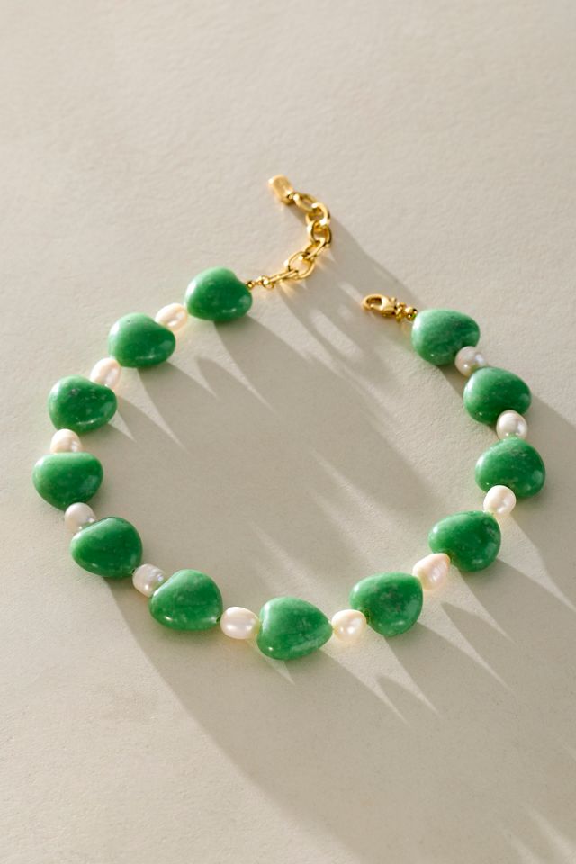 Collier Logan Tay Aqua avec Pierre en Forme de Cœur #1