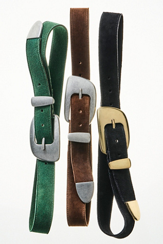 Dover Suede Belt by Free People in Black, Size: M/L
