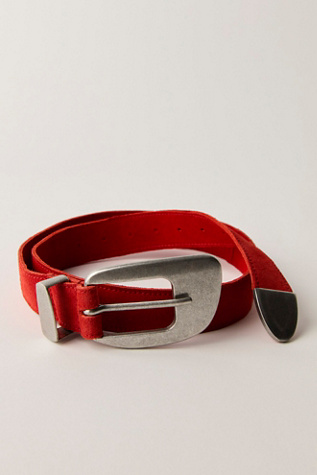 Dover Suede Belt by Free People in Red, Size: S-M/P-M