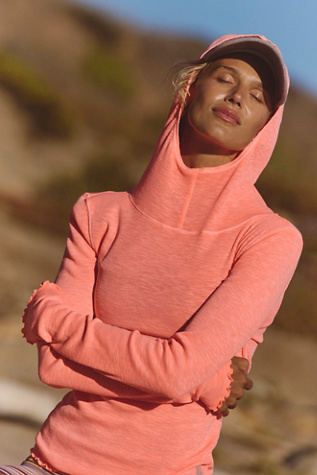 Breathe Easy Layer Top by FP Movement at Free People in Neon Coral, Size: XS