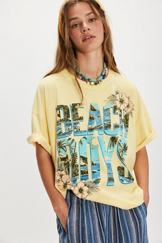 Beach Boys Wouldn't It Be Nice Tee by Daydreamer at Free People in Yellow