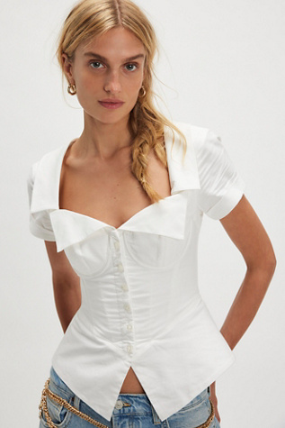 Guizio Short Sleeve Button Down Corset