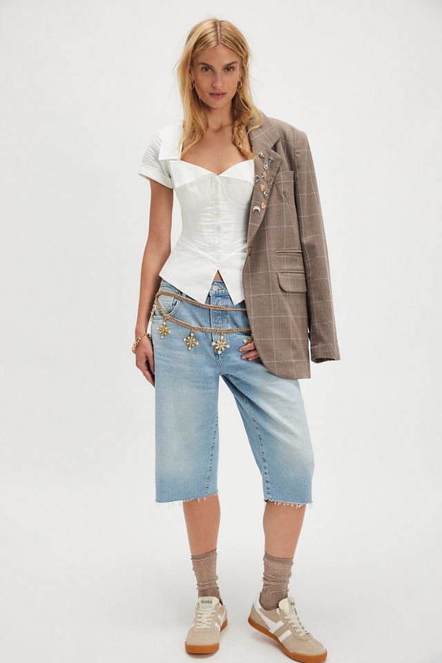 Guizio Short Sleeve Button Down Corset #2