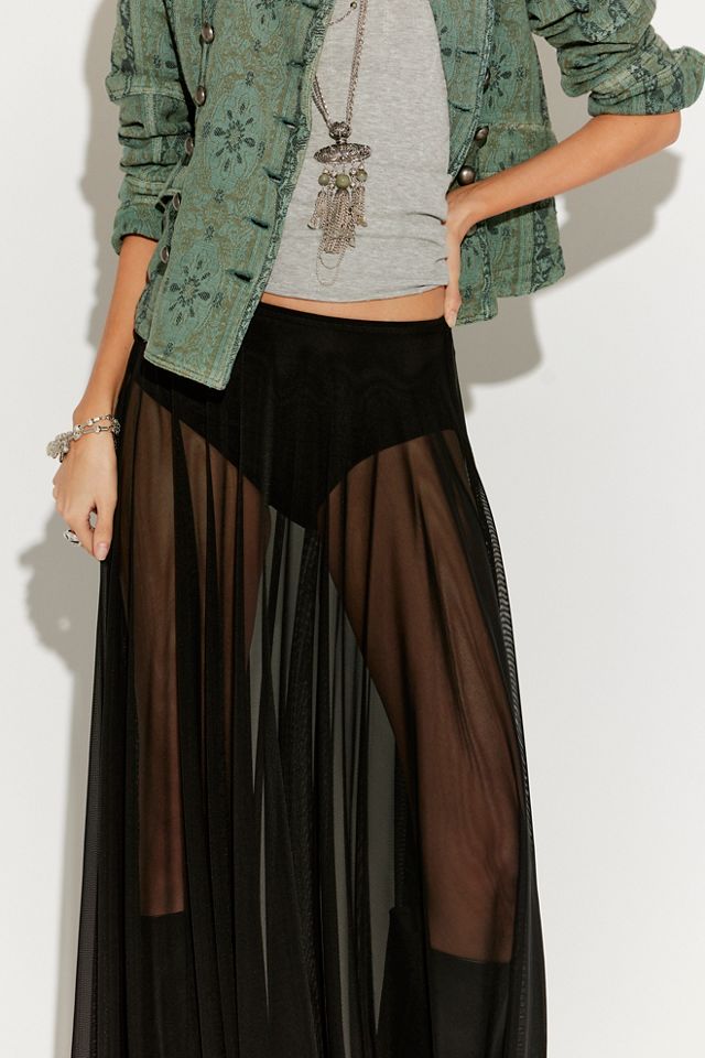 Norma Kamali Flared Sheer Maxi Skirt #2