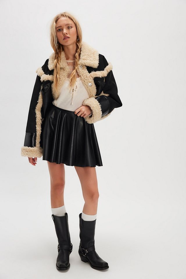 Norma Kamali Flared Vegan Mini Skirt #2