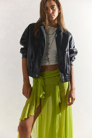We The Free Farley Vegan Bomber Jacket at Free People in Black, Size: L