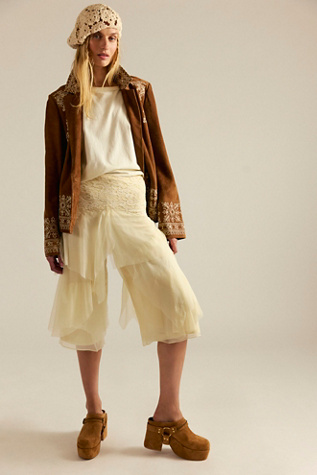 Nigel Preston Fairy Chiffon Cropped Trousers at Free People in Butter Yellow, Size: Medium