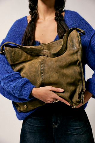 We The Free Dallas Distressed Leather Bag at Free People in Brown