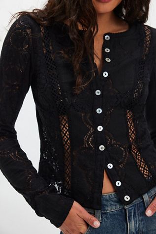 For Love & Lemons Dot Puff Sleeve Top