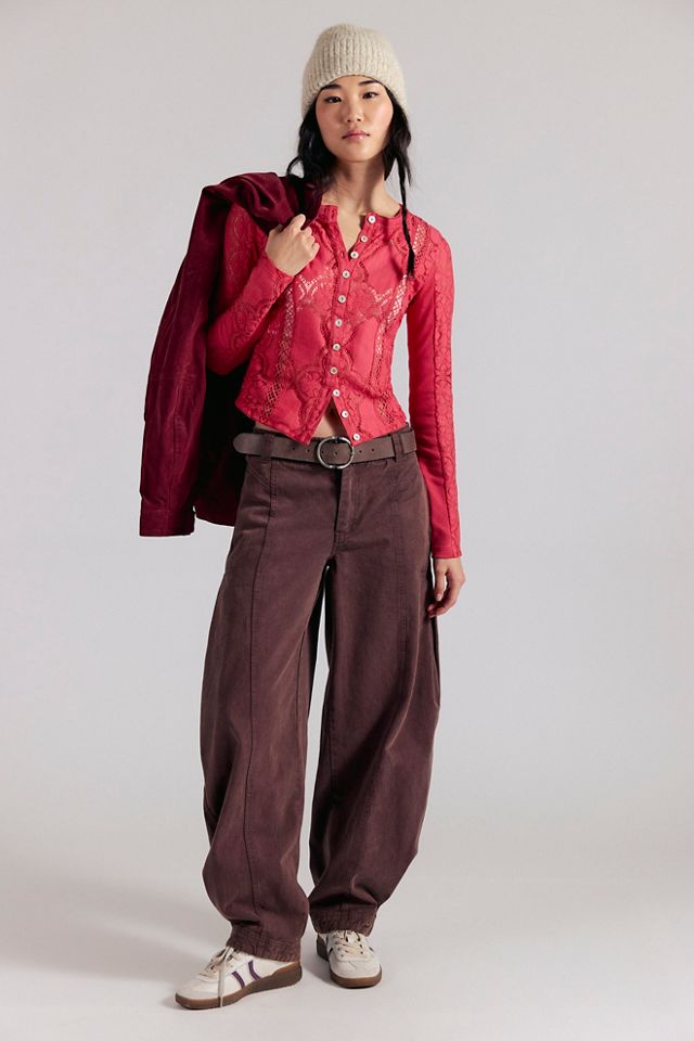 Jae Sheer Lace Knit Long Sleeve Top #2