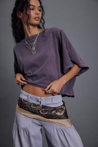 We The Free Next Level Tee at Free People in Plum Slate, Size: XS