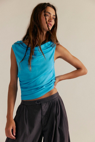 We The Free Lola Tank Top at Free People in Blue, Size: S