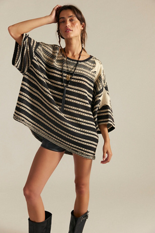 We The Free Fun In The Sun Tee at Free People in Black, Size: L