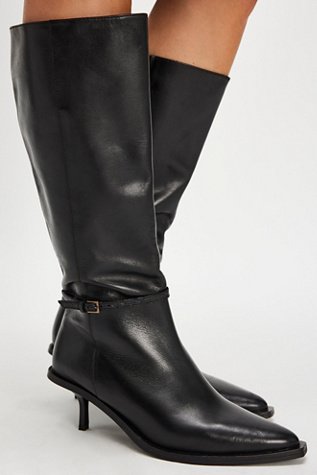 Alma Kitten Heel Boots by Free People in Black, Size: US 8