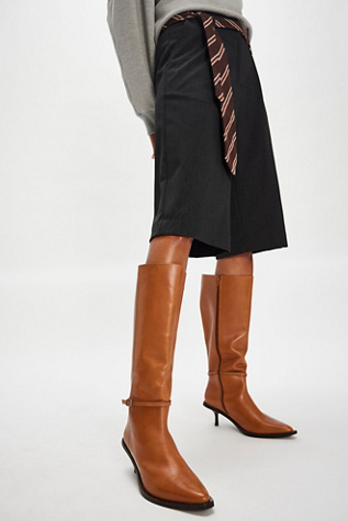 Alma Kitten Heel Boots by Free People in Brown, Size: US 7.5