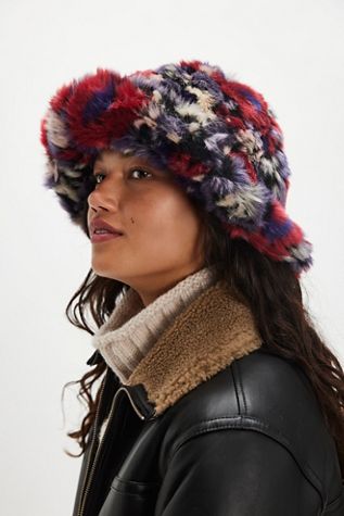 Kangol Faux Fur Casual Bucket Hat