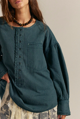 We The Free Denim Dreaming Railroad Stripe Pullover