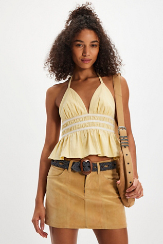 Nara Halter Top by Free People in Yellow, Size: XS