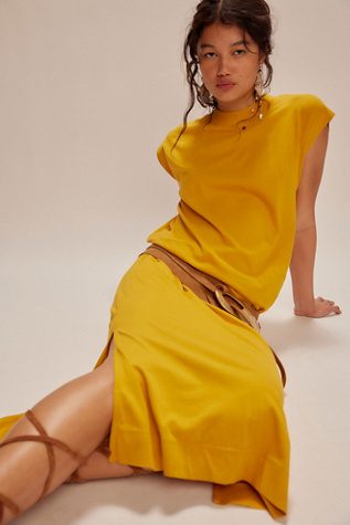 All Day Long Midi Dress by free-est at Free People in Mango Juice, Size: Medium