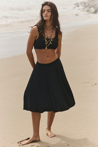 Good Feels Circle Skirt by free-est at Free People in Black, Size: XL