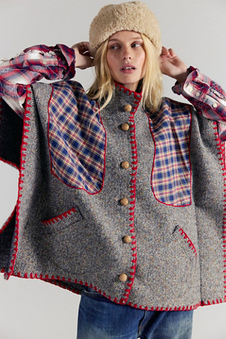 Coppelia Evermore Poncho Jacket at Free People in Grey