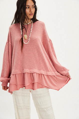 We The Free Maddie Manches Longues en Rosie, pour femme chez Free People