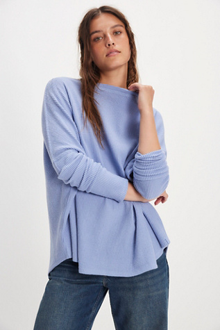 We The Free Latte s Solid Thermal at Free People in Blue, Size: L