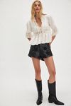 OneTeaspoon Bandits Low-Waist Embellished Leather Shorts