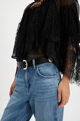 Женский ремень Free People Rhea Leather Belt, цвет: Чёрный — фото 4
