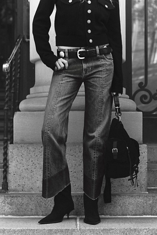 Женский ремень Free People Rhea Leather Belt, цвет: Чёрный — фото 2