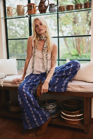 Come Over Printed Pants by Intimately at Free People in Blue, Size: S