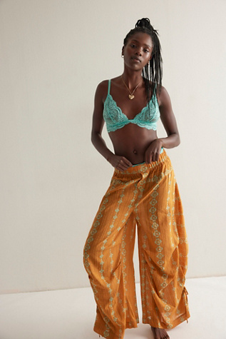 Come Over Printed Pants by Intimately at Free People in Yellow, Size: XS