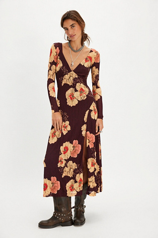 Calla Midi Dress by Free People in Purple, Size: L