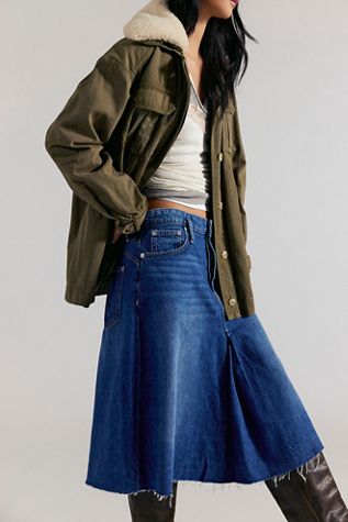 We The Free Daisy Mae Denim Midi Skirt