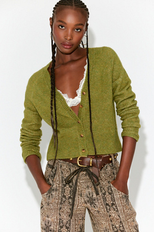 School Girl SoftSpun Cardi by Free People in Green, Size: L