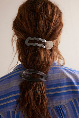 Ensemble de 2 barrettes plates So Chic par Free People en Combo Noire, pour femme