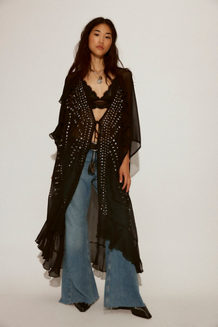 So Billie Studded Duster Top at Free People in Black