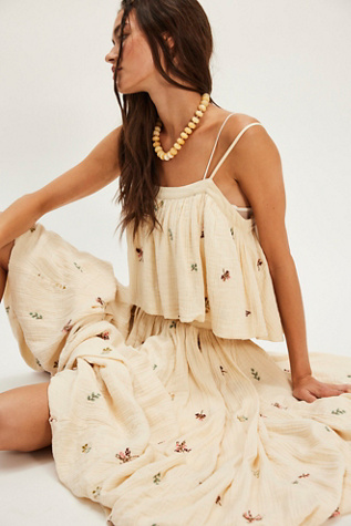 Ensemble Maxi Ever After par Free People en Ivory Combo, pour femme taille: XS