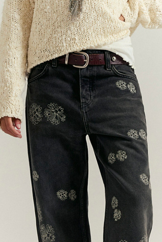 Tricia Fix Deep Trance Boyfriend Embroidered Jeans