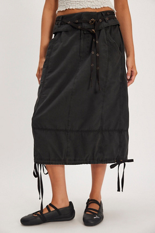 Margaux Midi Skirt by Free People in Black, Size: US 10
