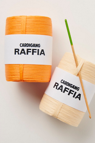 Cardigang Elodie Raffia Crochet Hat Kit by Free People in Orange