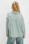 We The Free Tattered And Ruffled Denim Top