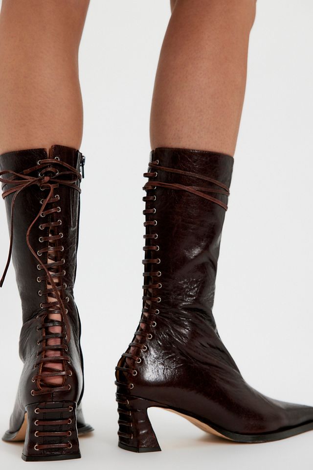 Miista Shelley Back Lace Boots | Free People