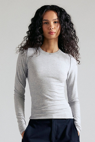 So Soft Seamless Modal Long Sleeve by Intimately at Free People in Grey, Size: XS/S