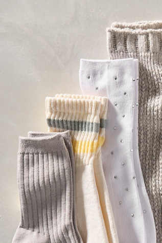 Sparkle Out Socks by Free People in White