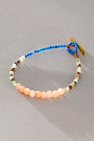 Eric Silva Peach Moonstone Bracelet by Eric Silva Jewelry at Free People in Blue