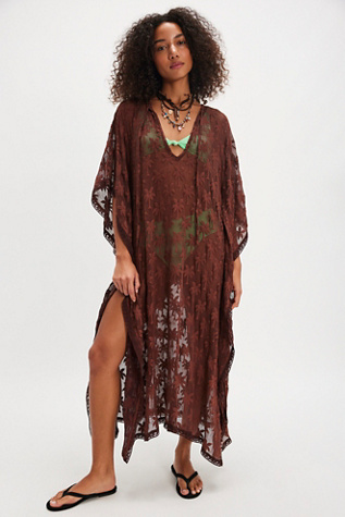 Getaway Kaftan Top by Free People in Brown