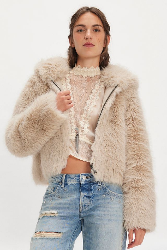 Louder Please Hooded Faux Fur Jacket #6