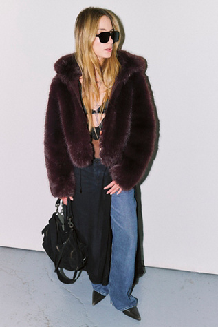 Louder Please Hooded Faux Fur Jacket